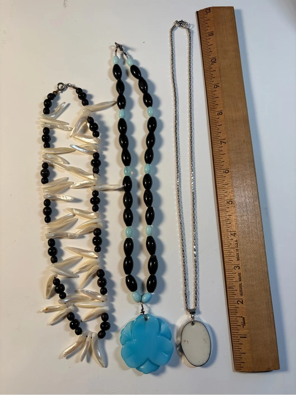 Handmade Blue Flower Pendant Necklace - Women Jewelry